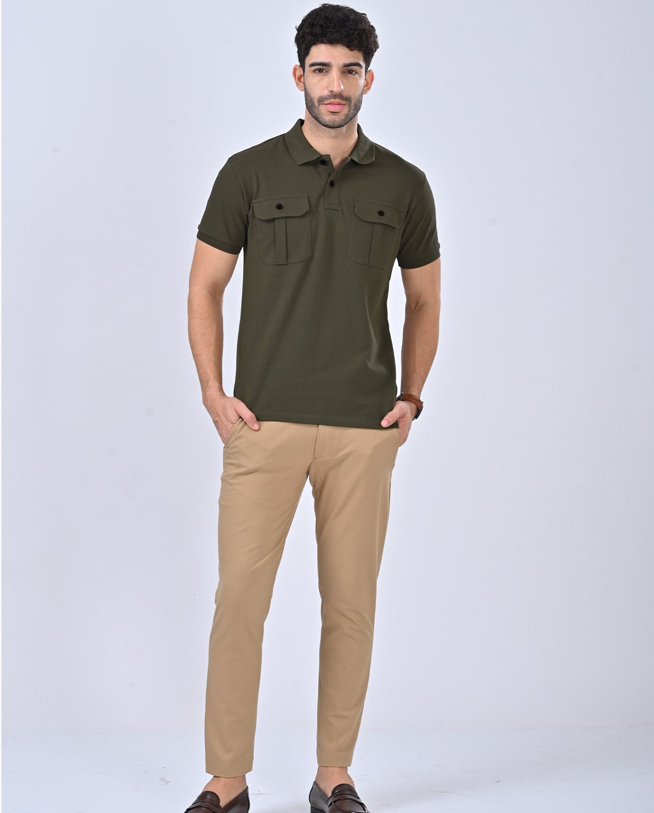 Aero Cargo Olive Green Polo T-Shirt