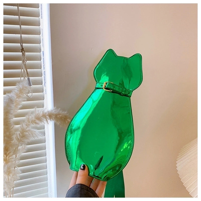 Unisex Patent Leather Animal Streetwear Oval Zipper Fanny Pack