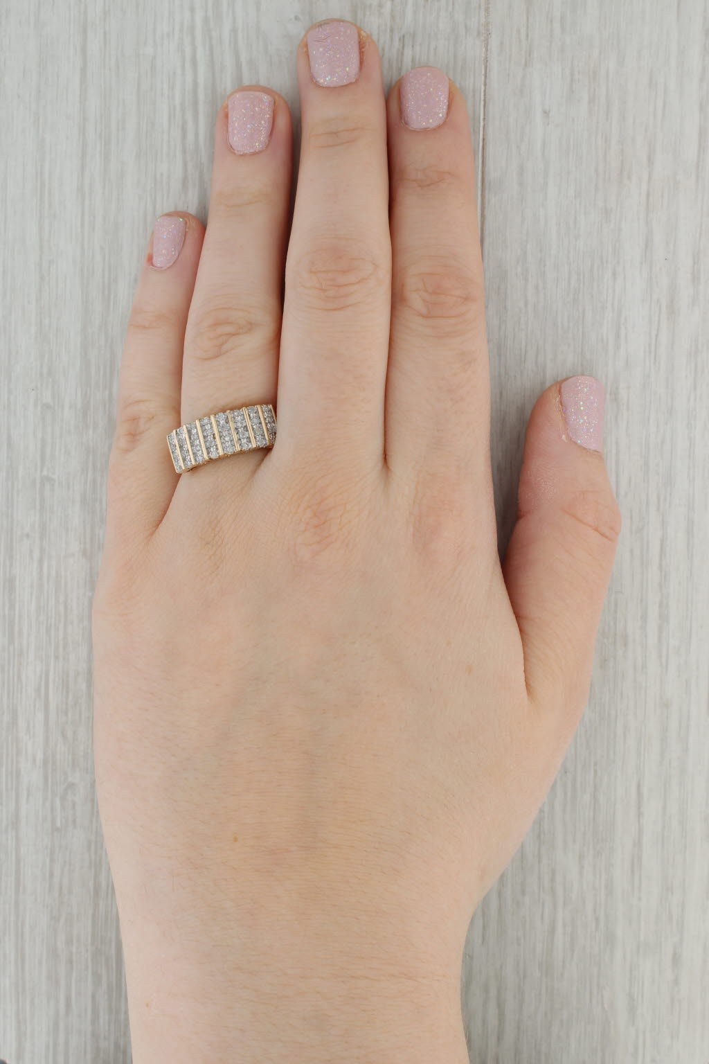 0.12ctw Diamond Ring 14k Yellow Gold Size 8