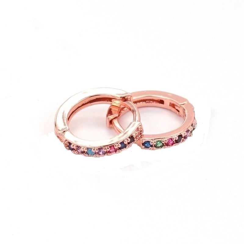 1 Pair Fashion Round Inlay Copper Zircon Earrings