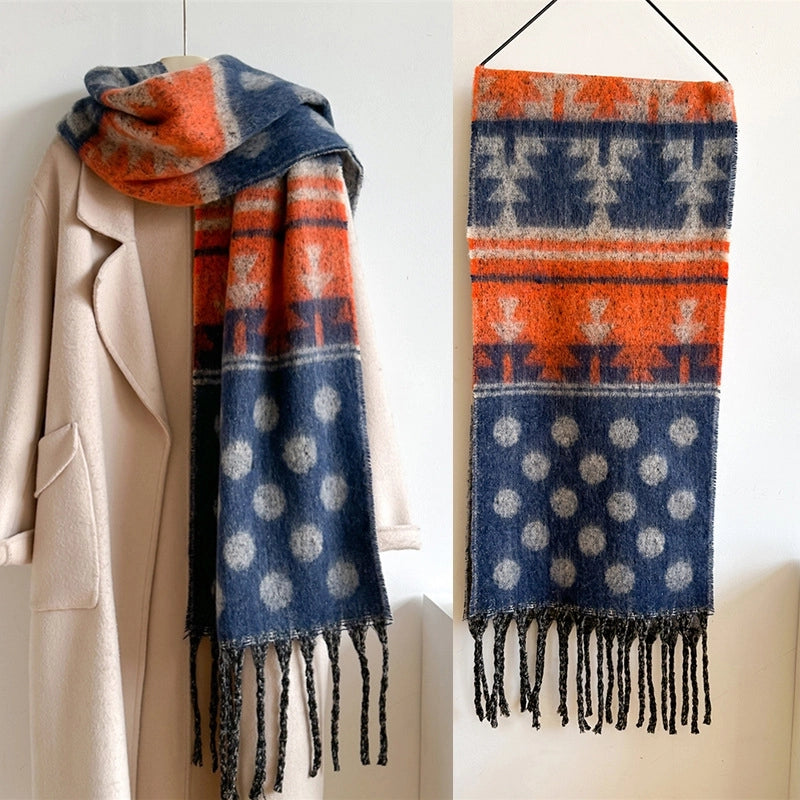 Women's Elegant Basic Minimalist Polka Dots Imitation Cashmere Polyester Scarf
