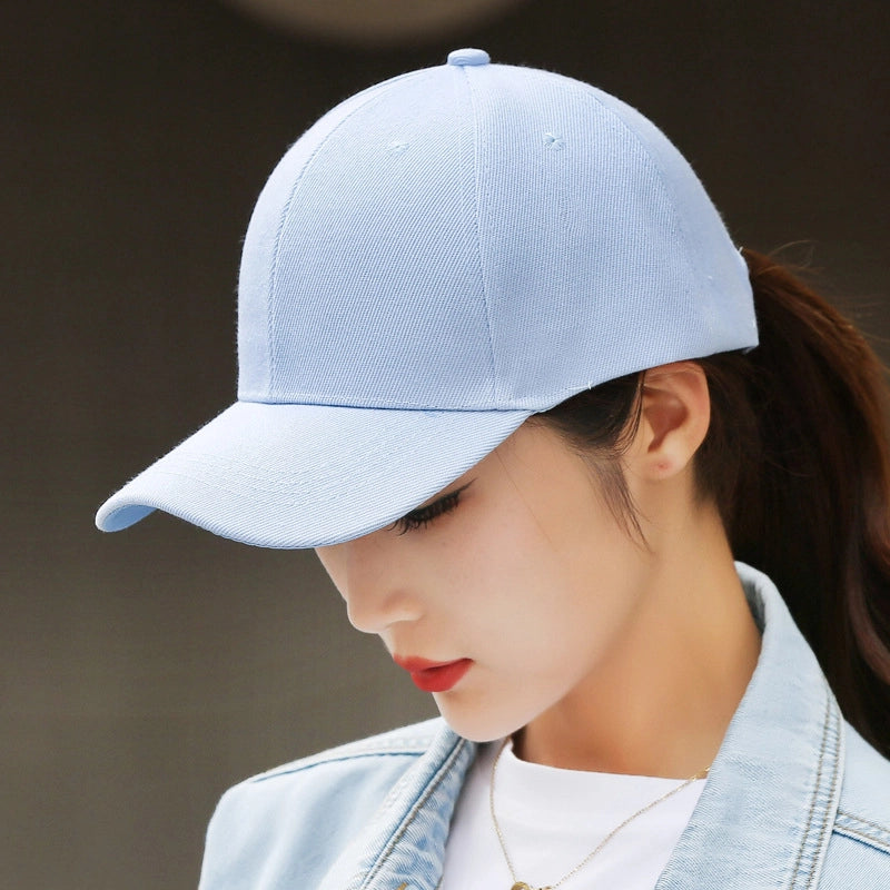 Hat Spring And Autumn New Solid Color Printable Logo Advertising Hat Sunscreen Cap Sports Baseball Cap Light Plate Cap