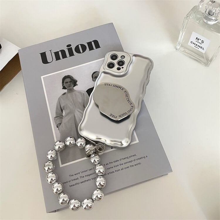 Matte Silver Pearl Bracelet Air Cushion Case for iPhone