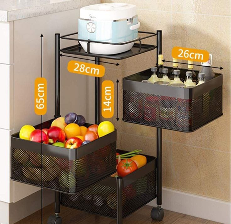 3-Tier Metal Vegetable Basket By Matrix