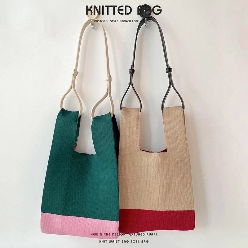 Women's Medium Polyester Color Block Beach Open Handbag