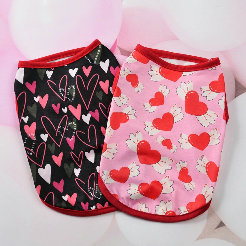 Sweet Polyester Valentine'S Day Heart Shape Wings Pet Clothing