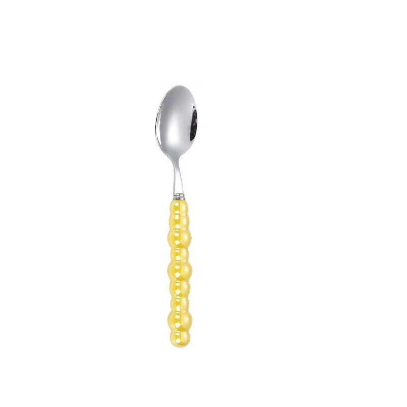 Ceramic Pearl Handle Stainless Steel Knife. Fork And Spoon Creative Light Luxury Western Food Hotel Steak Knife Dessert Spoon Tableware Suit