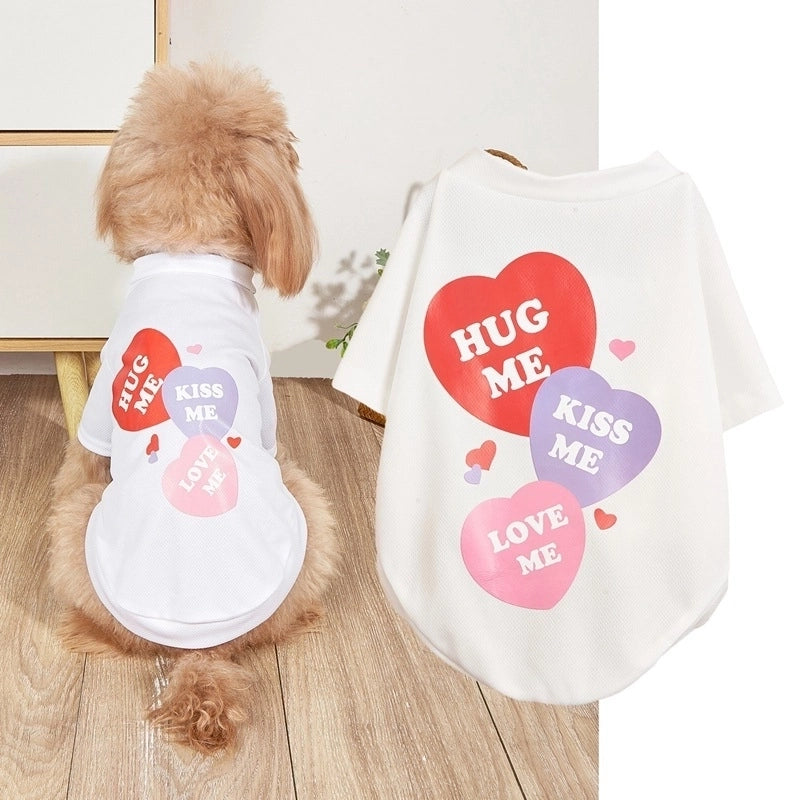 Casual Polyester Cartoon Letter Heart Shape Pet Clothing