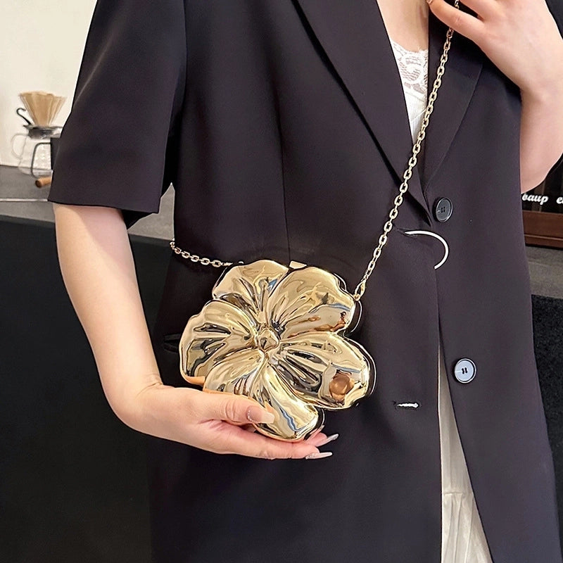 Women's Medium PVC Solid Color Streetwear Lock Clasp Crossbody Bag