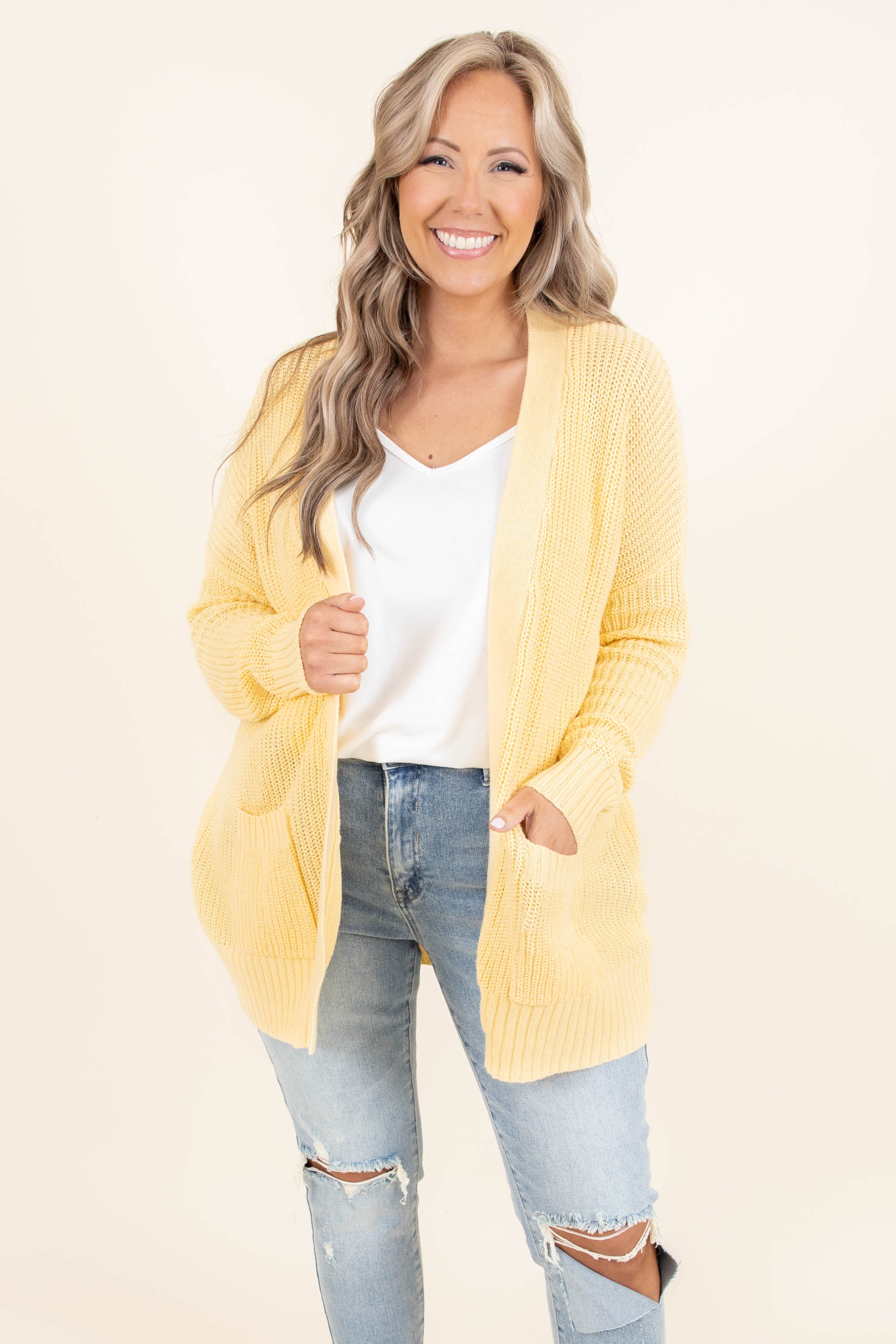 Brighter Than The Moon Cardigan. Golden Straw