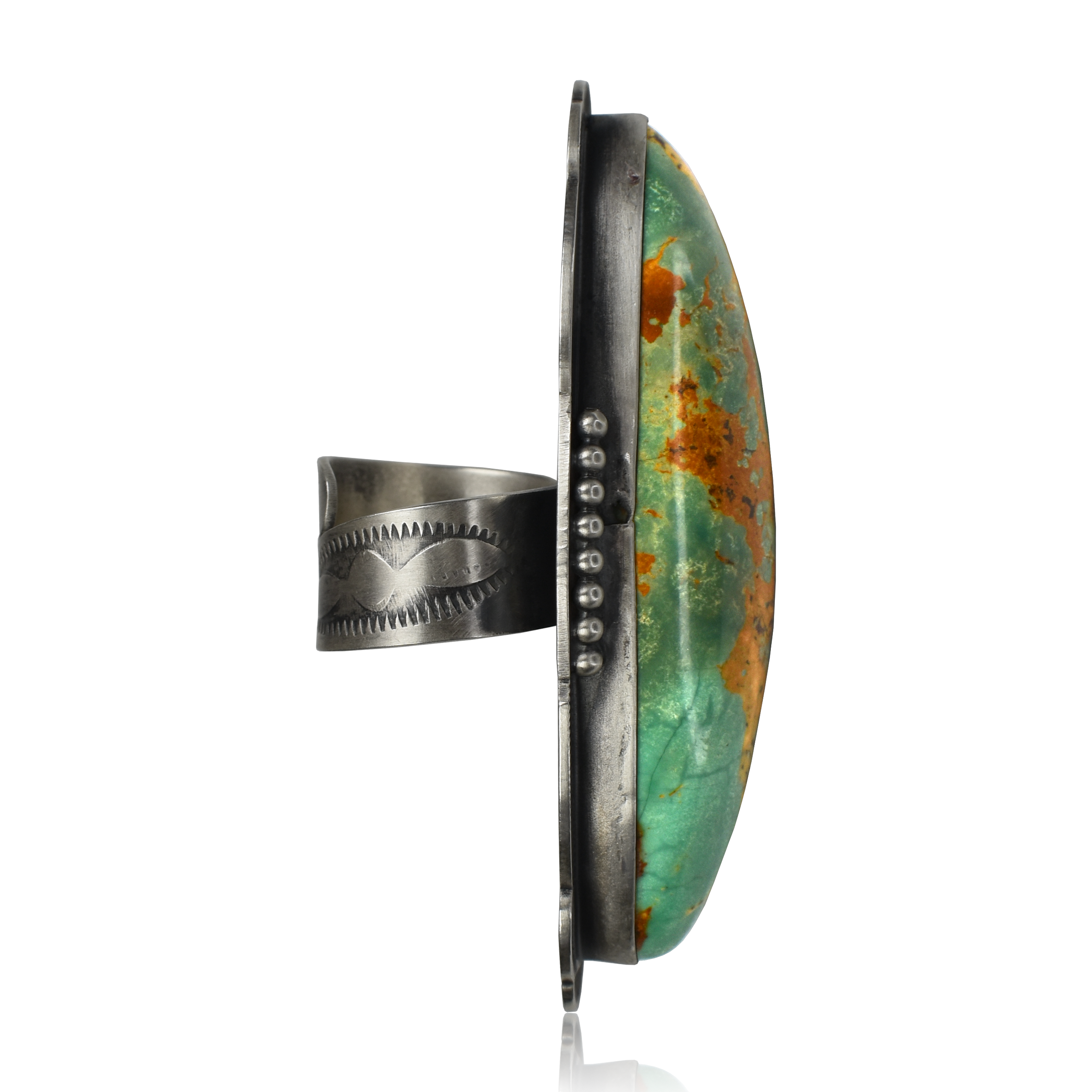 Battle Mountain Turquoise Adjustable Statement Ring by Steven Nez