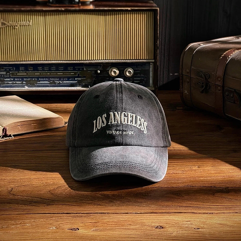 Unisex Retro Letter Embroidery Curved Eaves Baseball Cap