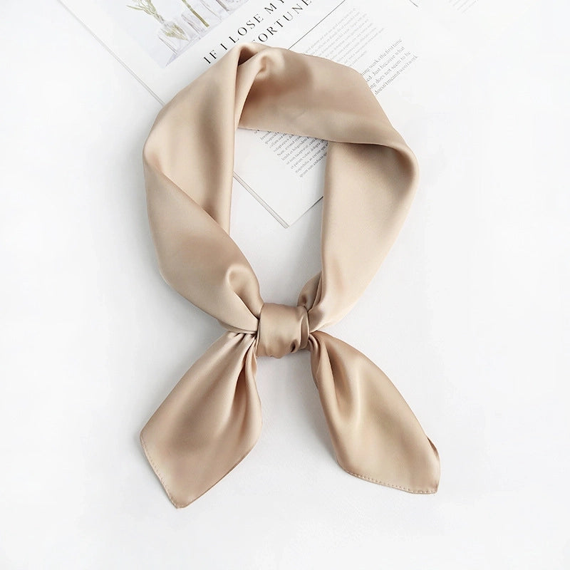Women's Minimalist Solid Color Polyester Printing Silk Scarf