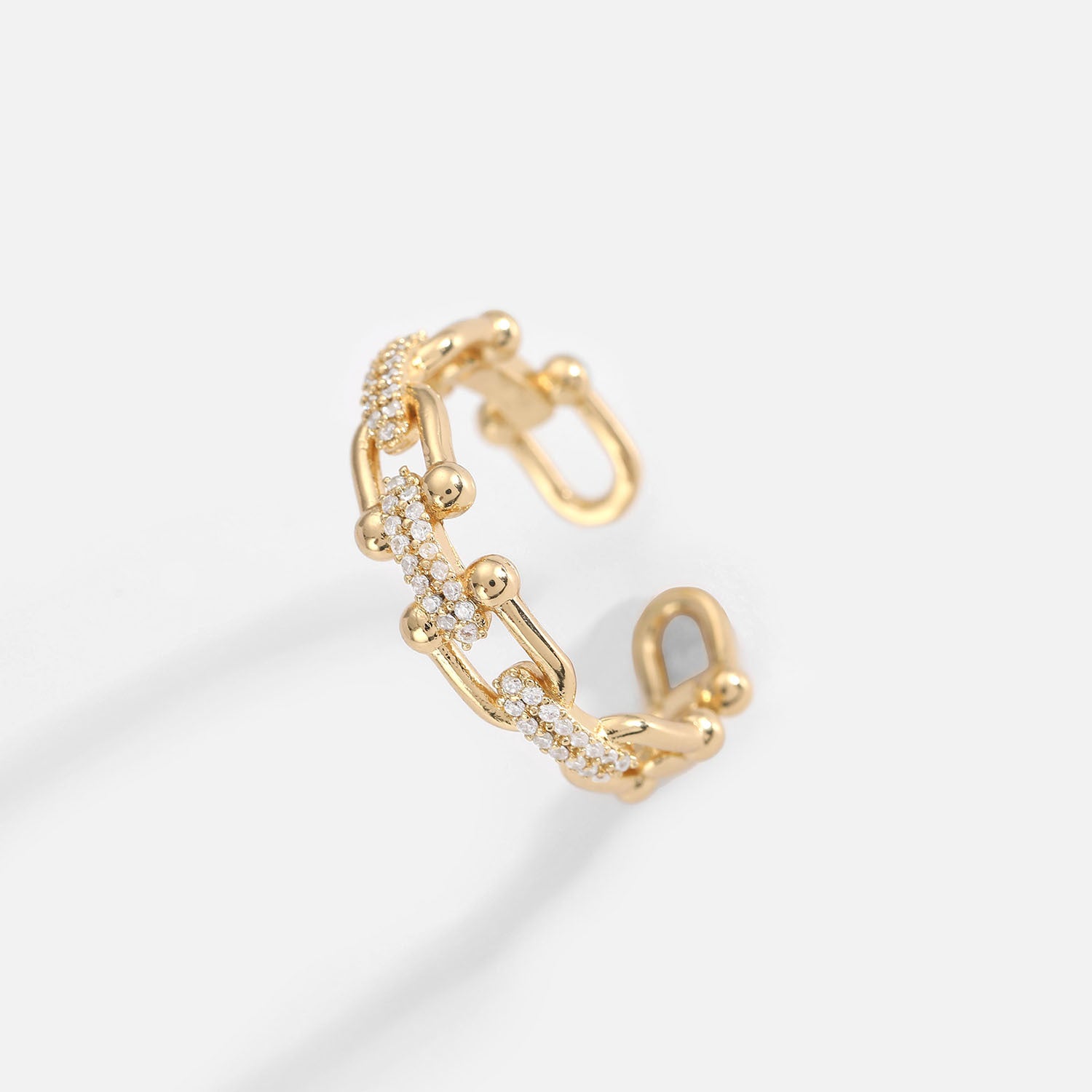 Women IG Style Geometric Copper 18K Gold Plated Rings