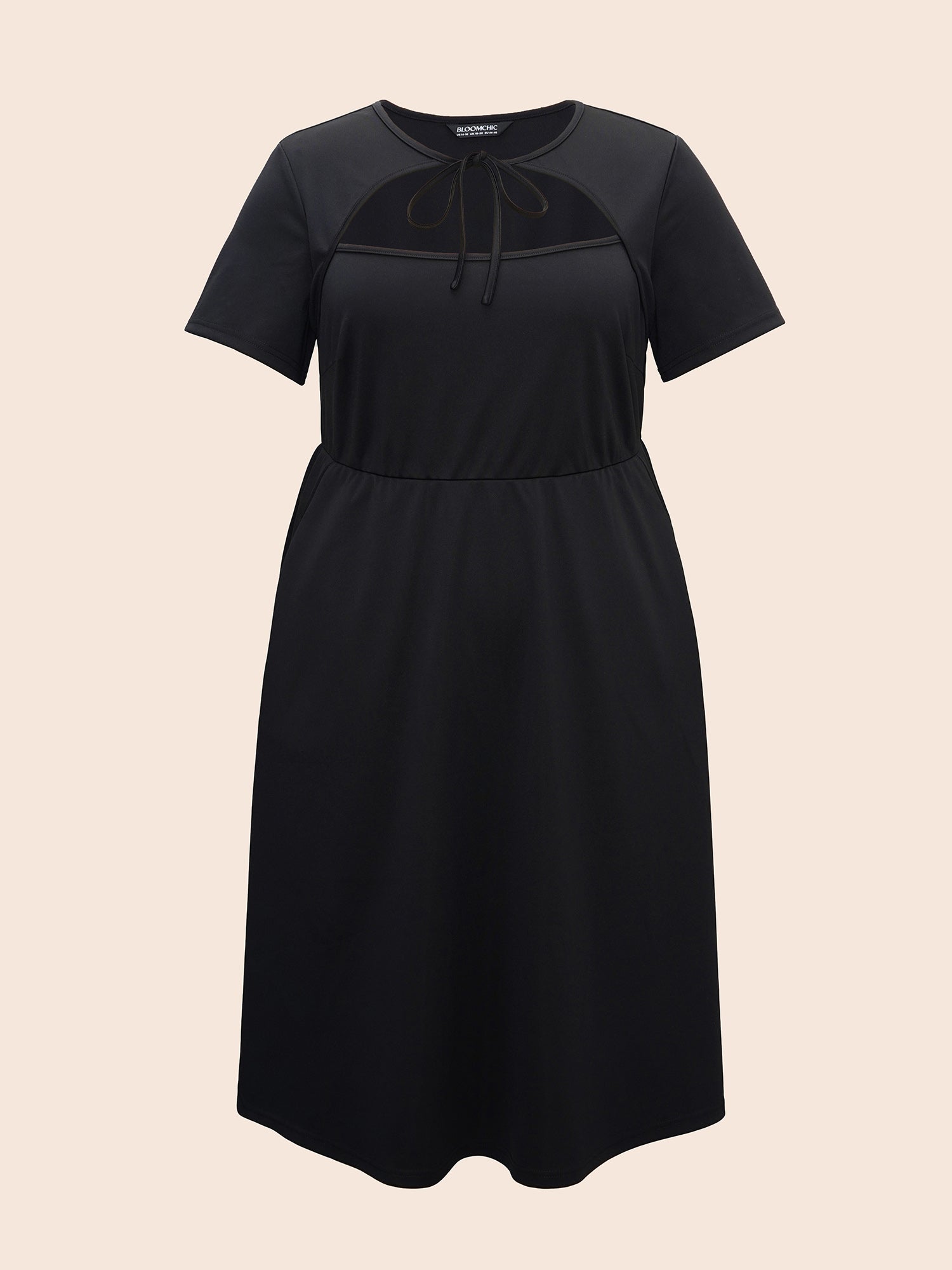 Plain Cut Out Tie Knot Dress