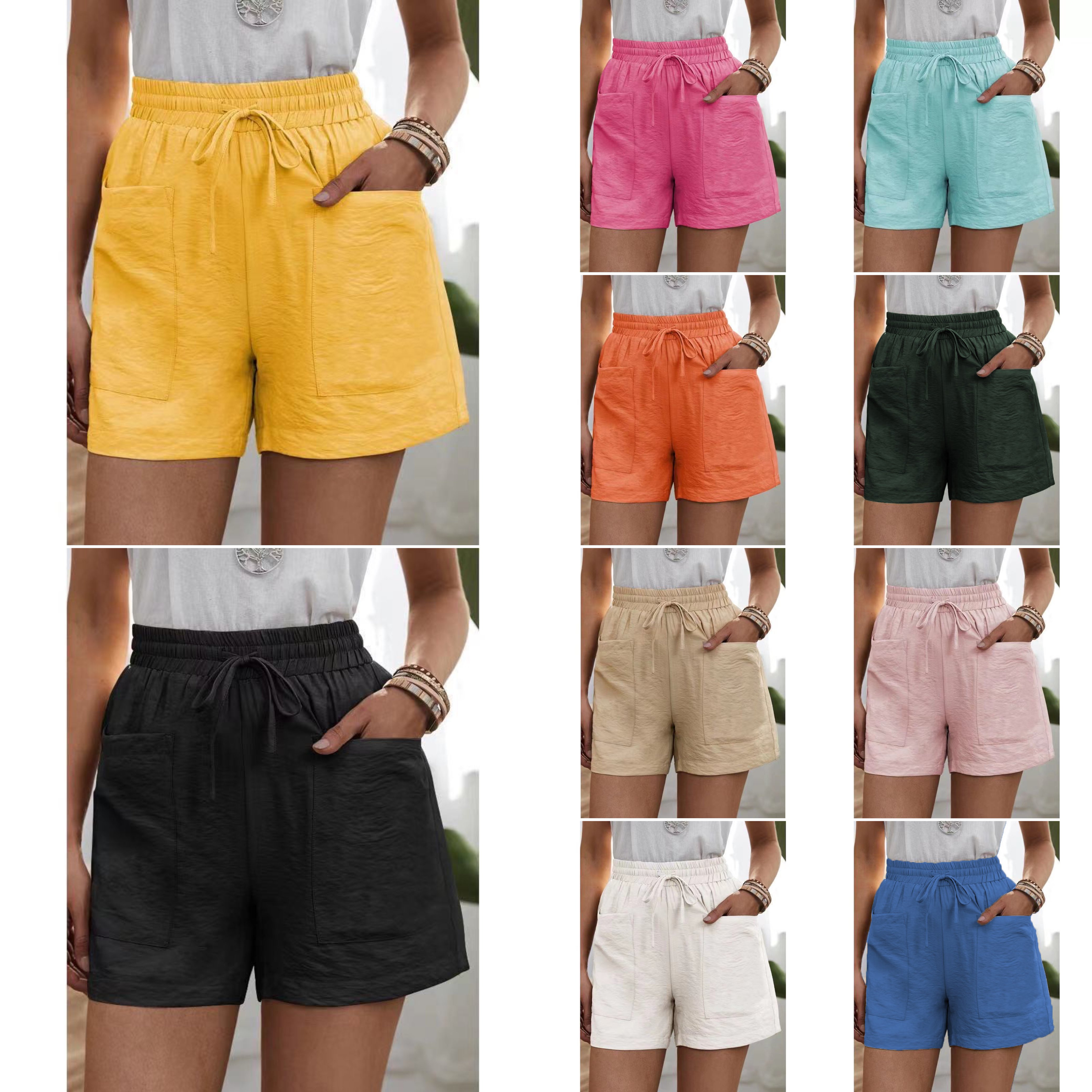 🔥Solid Two Pockets Loose Casual Short Pants