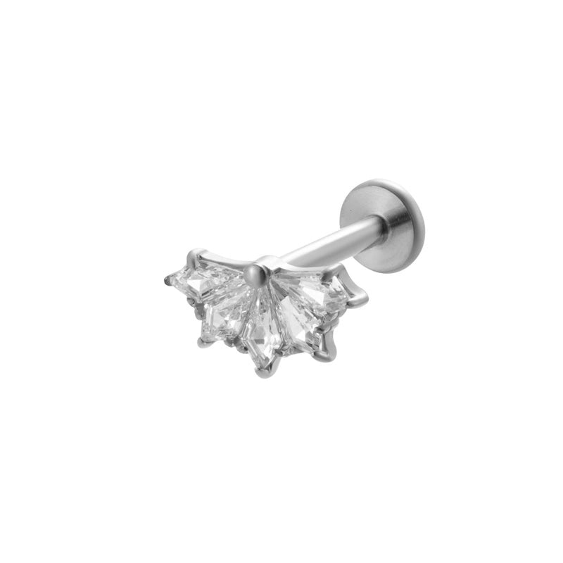 1 Piece Ear Cartilage Rings & Studs IG Style Vintage Style Leaves Heart Shape Bee Pure Titanium Plating Inlay Zircon