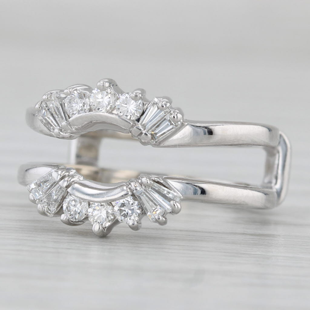 0.43ctw Diamond Enhancer Jacket Wrap Ring 14k White Gold Size 6 Wedding Bridal