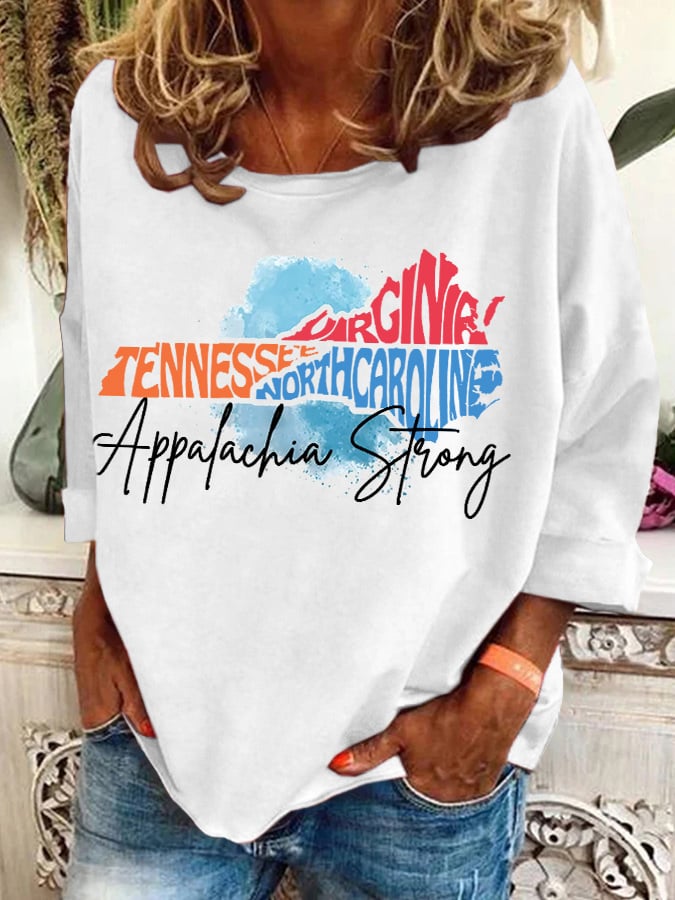Retro Appalachia Strong Tennessee North Carolina Print Sweatshirt