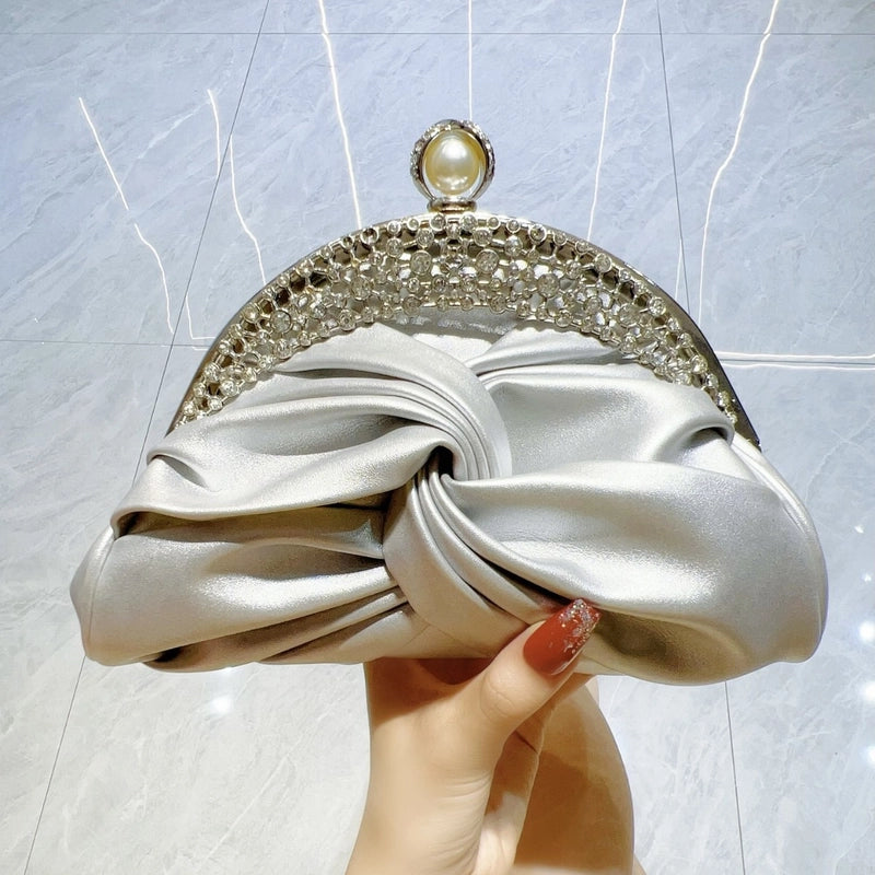 White Black Gold PU Geometric Pillow Shape Evening Bags