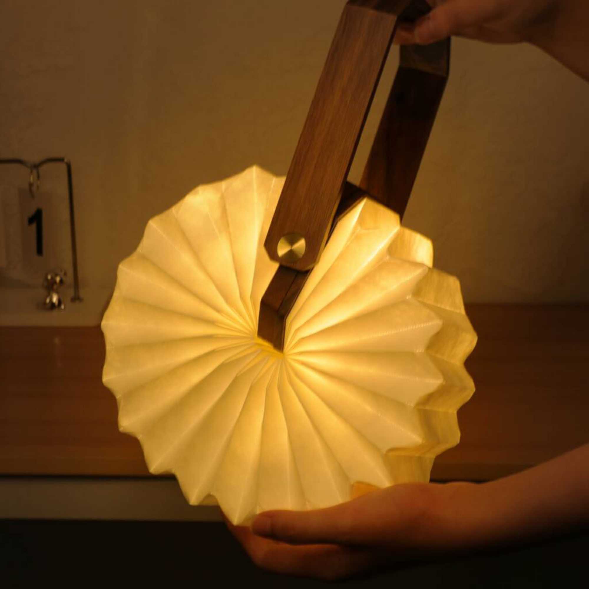 Gingko Smart Origami Lamp. American Walnut