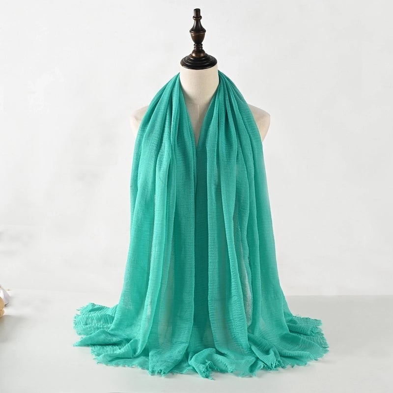 Women's Vacation Minimalist Solid Color Cotton Silk Scarf