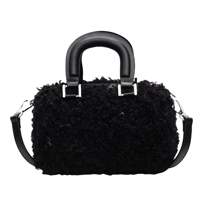 Women's Plush Square Streetwear Square Zipper Handbag Crossbody Bag