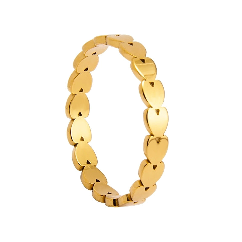 Sweet Heart Shape 201 Stainless Steel Gold Plated Rings