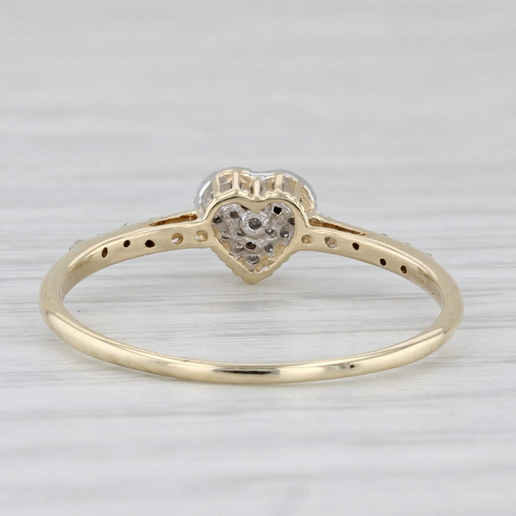0.10ctw Small Diamond Heart Ring 10k Yellow Gold Size 7 Promise