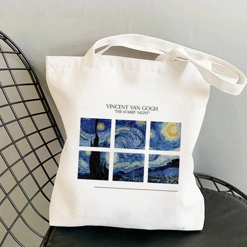 Women's Retro Oil Painting Shopping Bags