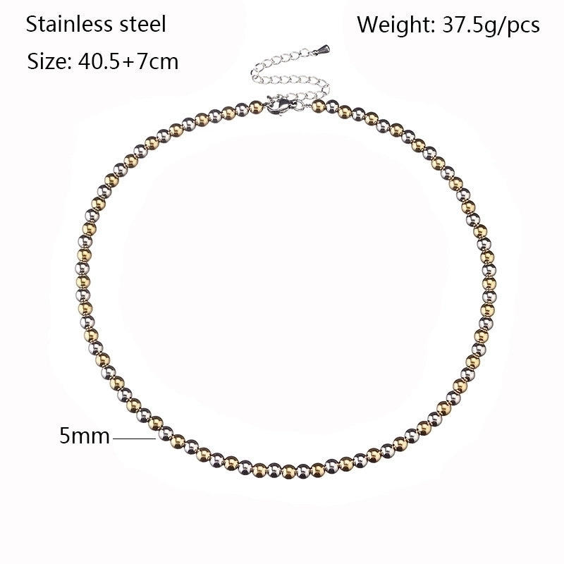 Modern Style Round Stainless Steel Necklace