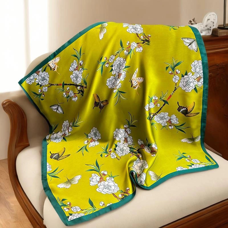 Women's Casual Elegant Minimalist Printing Satin Printing Silk Scarf