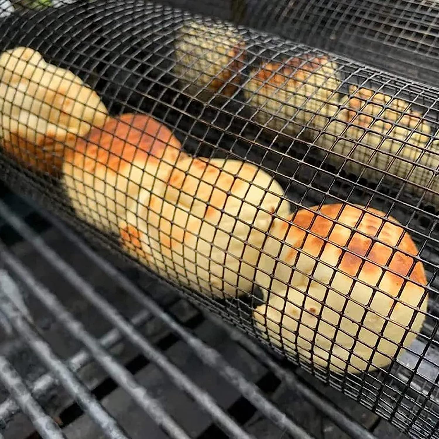 2 pcs ChefGenius Rolling Grill Basket