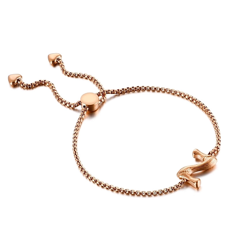 Casual Minimalist Letter Heart Shape Stainless Steel 18K Gold Plated Bracelets In Bulk