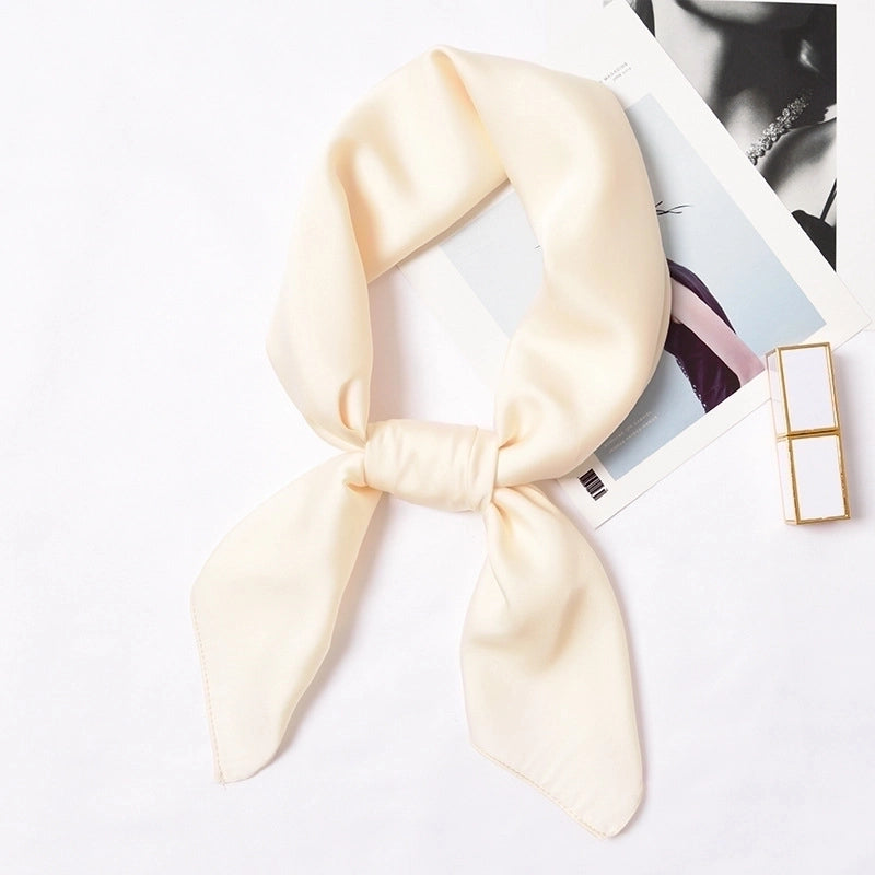Women's Minimalist Solid Color Satin Silk Scarves