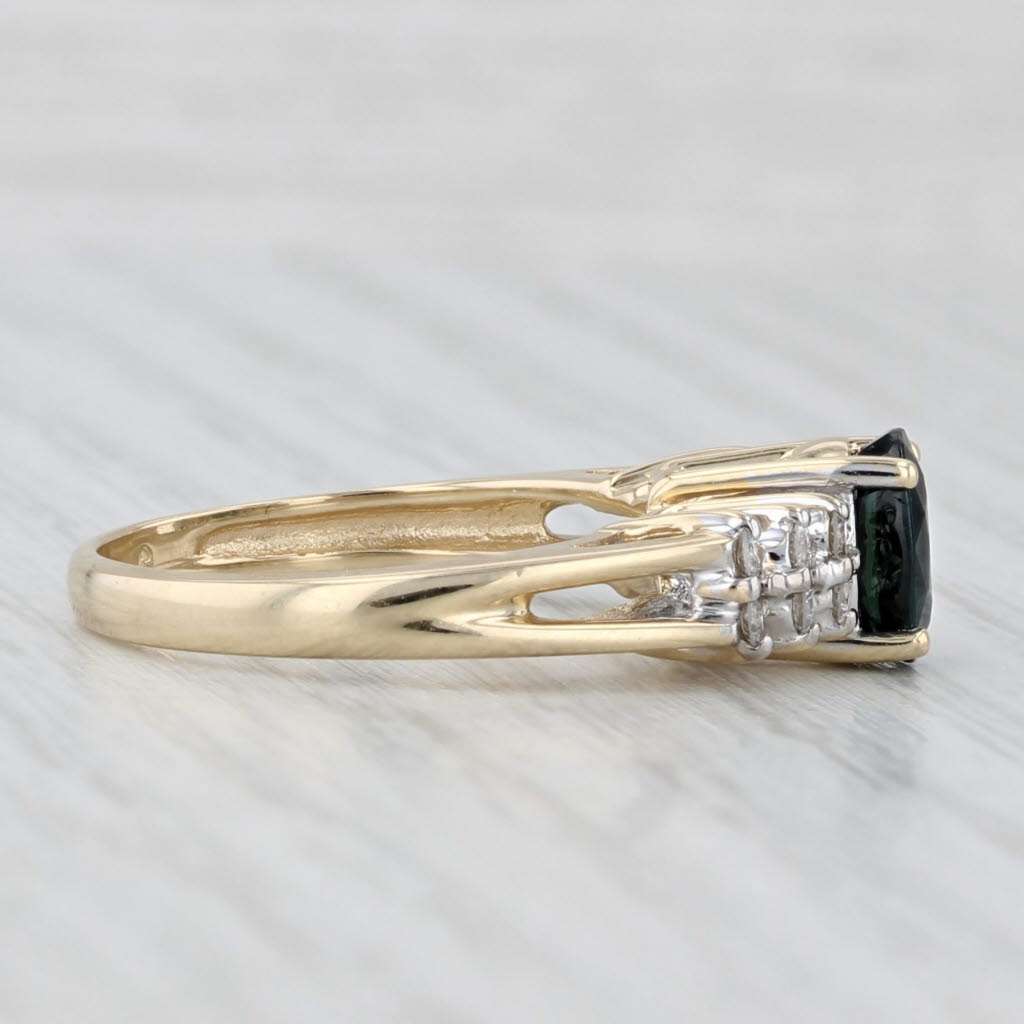 1.20ctw Oval Blue Sapphire Diamond Ring 14k Yellow Gold Size 6.25