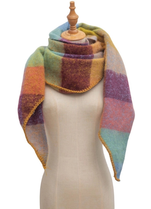 Women's Casual Minimalist Lattice Polyester Scarf