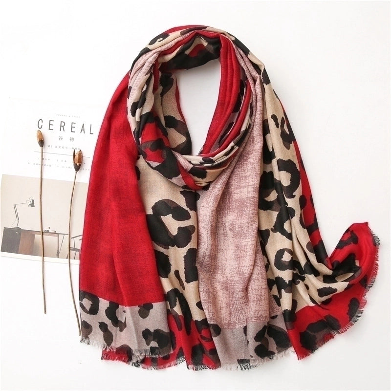 Coffee Color Classic Leopard Scarf