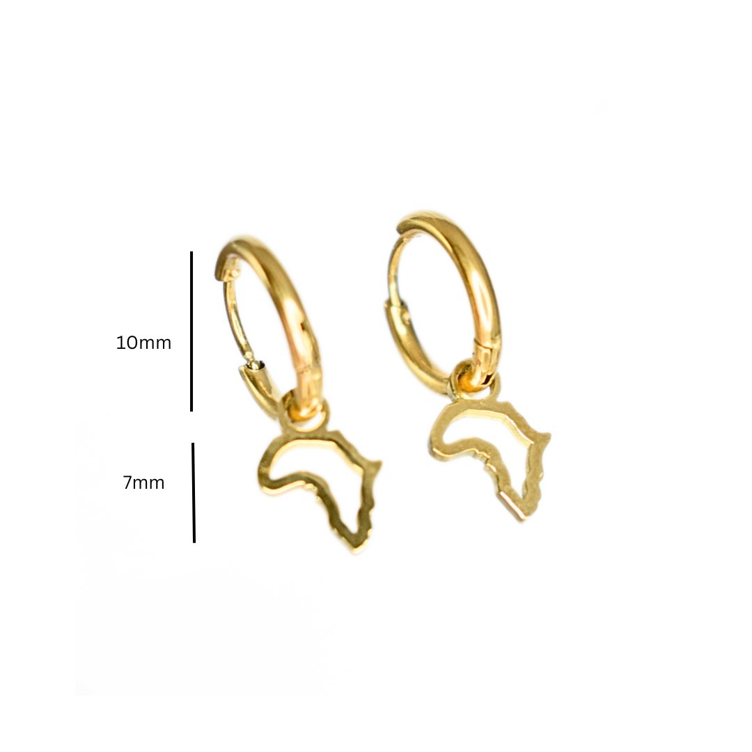 Africa charm hoop - Gold