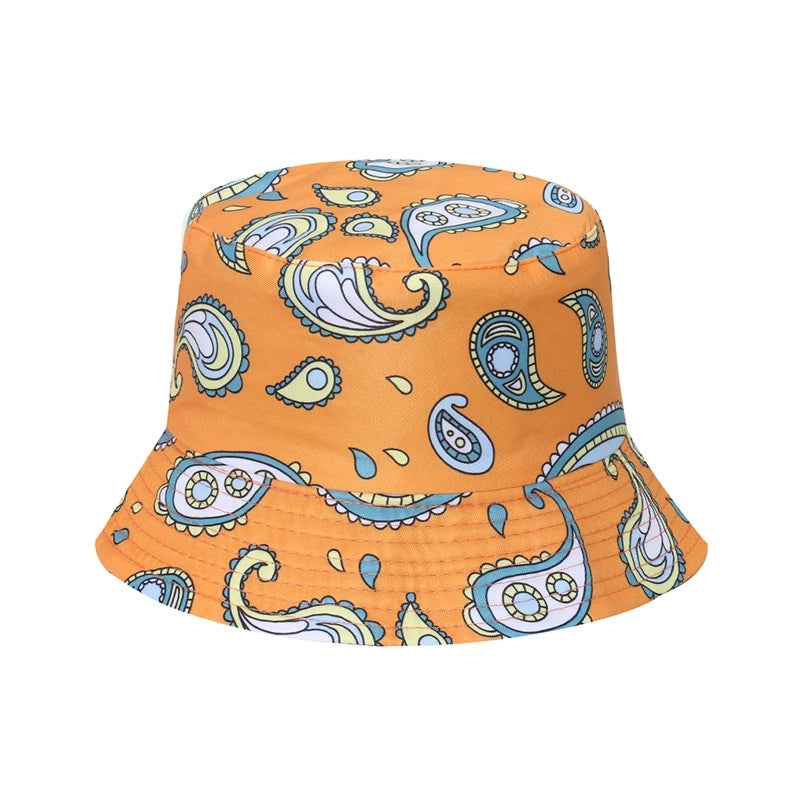 Unisex Exaggerated Punk Streetwear Sun Printing Flat Eaves Bucket Hat