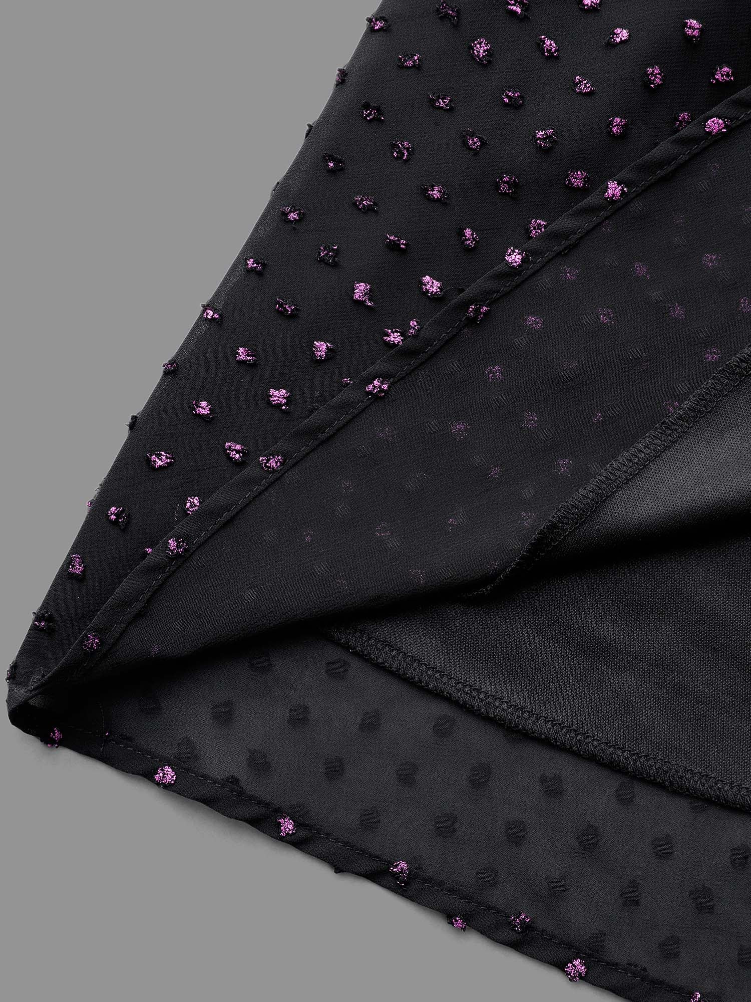 Glitter Polka Dot Pleated Skirt
