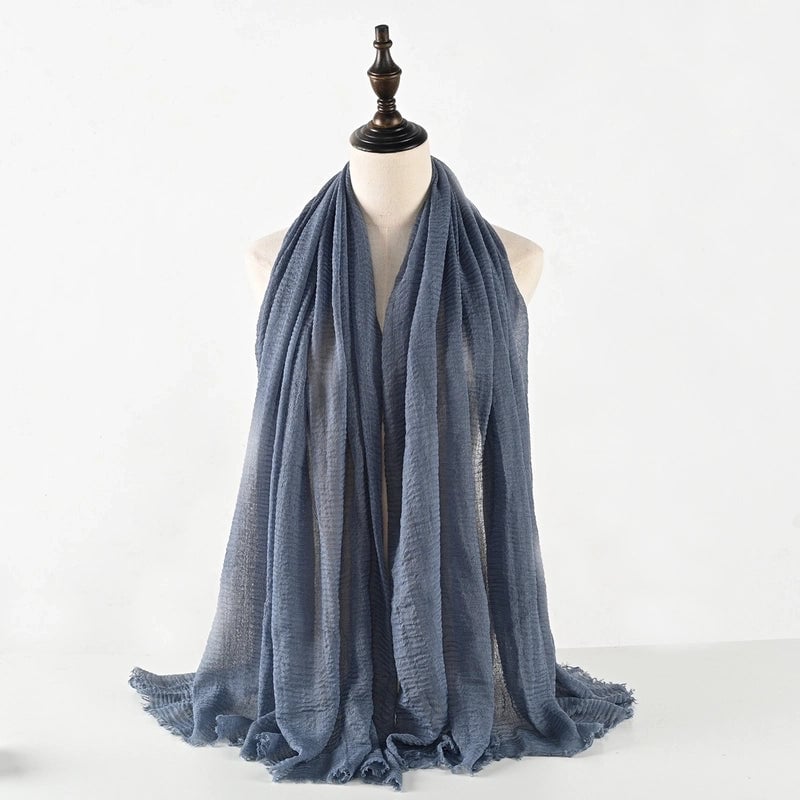 Women's Vacation Minimalist Solid Color Cotton Silk Scarf
