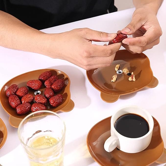 Set of 8 Mini Bear-Shaped Serving Plates