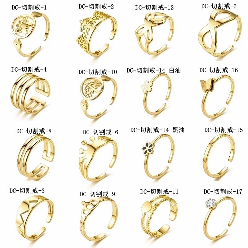 Heart Titanium Steel 18K Gold Plated Carving