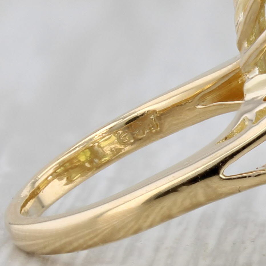 9.79ctw Peridot Diamond Cocktail Ring 18k Yellow Gold Size 5.5