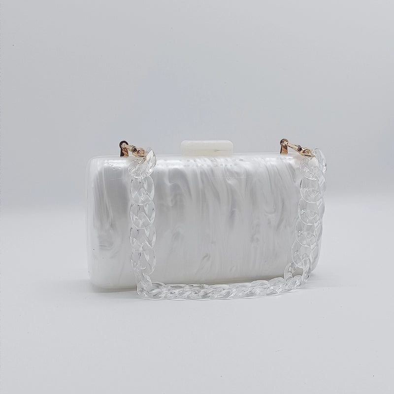 White Purple Green Arylic Solid Color Square Evening Bags