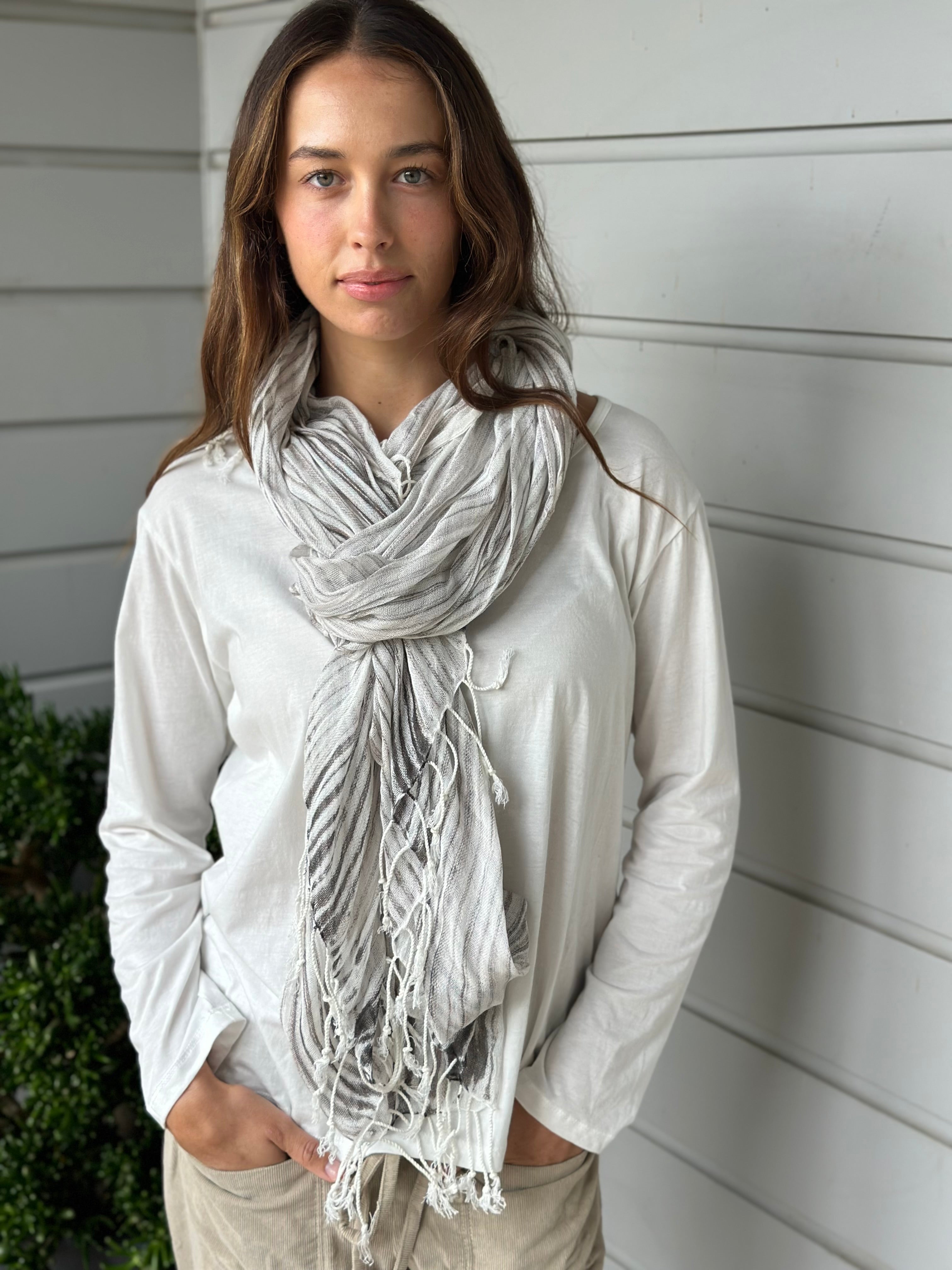soft neck scarf-soft grey tie dye