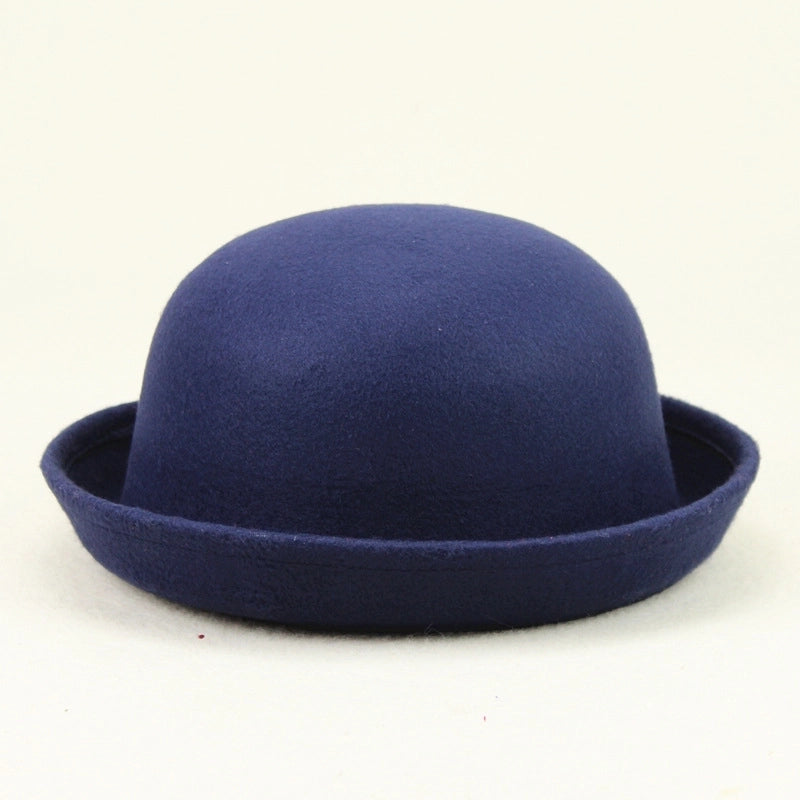 Unisex Minimalist Solid Color Eaveless Fedora Hat