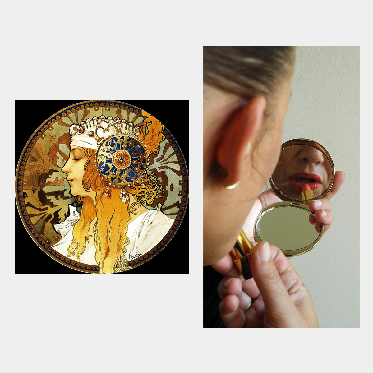 Mucha La Blonde Pocket Mirror
