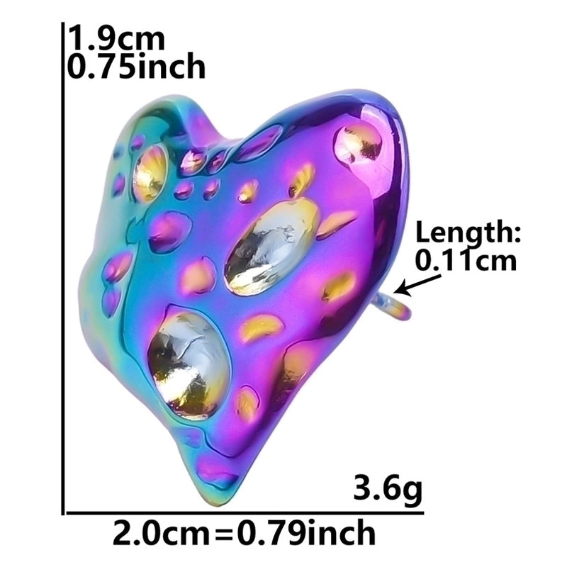 1 Pair Minimalist Heart Shape Plating 304 Stainless Steel Ear Studs